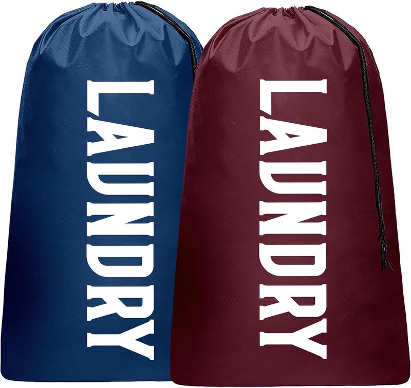 2 Pack Large Travel Laundry Bag, Dirty Clothes Travel Bag with Drawstring, Heavy Duty Laundry Bag for Dorm Camp Traveling, Fit a Laundry Hamper for Students College