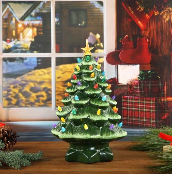 Mr. Christmas Nostalgic Ceramic Christmas Tree Decoration - Green [ 18in-14in ]