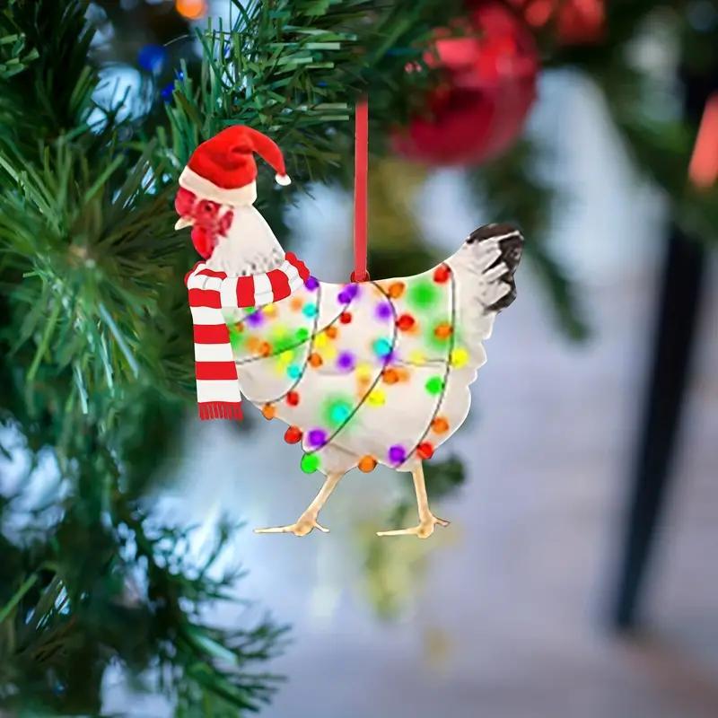 Chicken Shaped Hanging Ornament, 5 Counts set Cute Chicken Hanging Decoration, Creative Hanging Decor for Home Party Festival, Home Decor