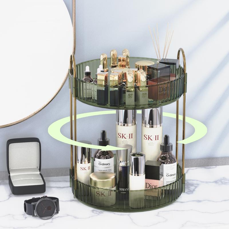 360° Rotating Makeup Organizer, Spinning Bathroom Organizer Countertop, Makeup Organizer for Vanity, Large Capacity Make up Caddy Shelf,Fits Cosmetics,Perfume,Skin Care,Lipsticks Racks