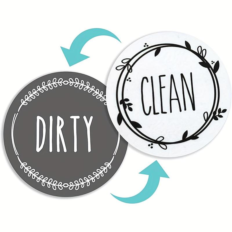 Dishwasher Magnet Clean Dirty Sign, Farmhouse Rustic Clean Dirty Magnet for Dishwasher, Dirty Clean Dishwasher Magnet, Double-Sided Clean Dirty Sign