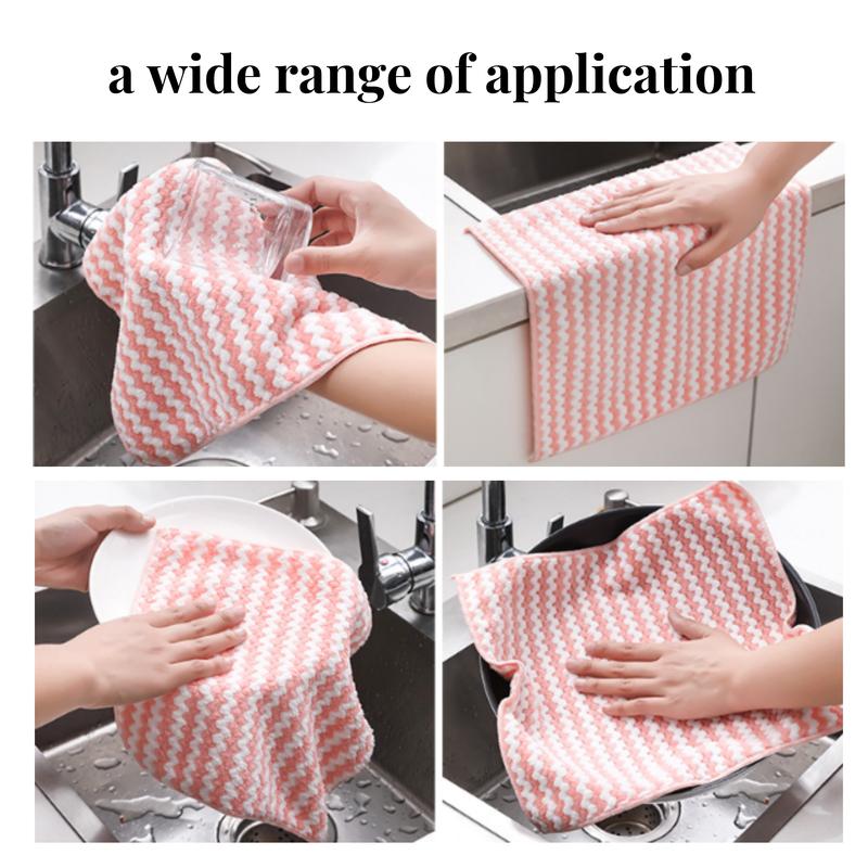 10 Counts Microfibe Kitchen Cleaning Cloths，Kitchen Towels for Dish Dry&Wet Washing,Reusable and Washable Towels,Multipurpose Random Color Dishwashing Rags for Kitchen, Sinks, Pots, Pans,furniture