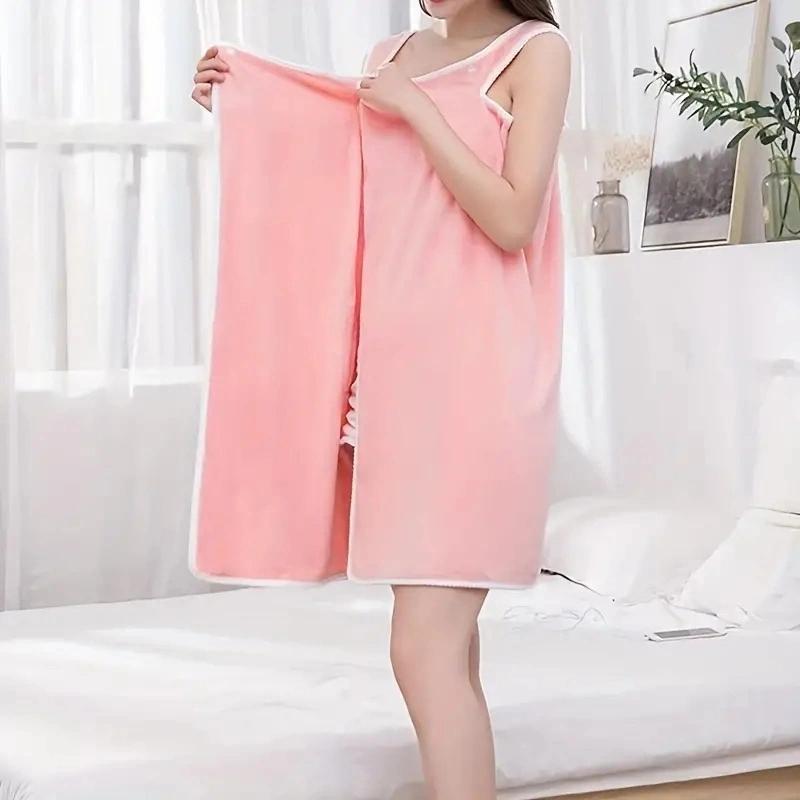 Wearable Bath Towel, Bowknot Coral Velvet Bath Skirt for Adults, Comfortable Wearable Bath Towel for Women, Bathroom Supplies