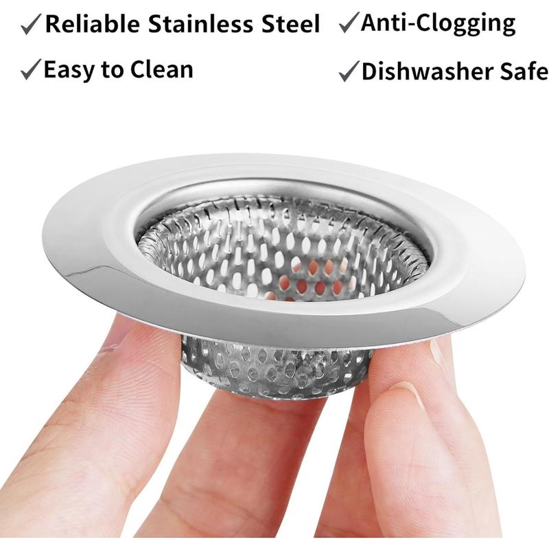 2 Pack Bathtub Drain Strainer - 2.79 inch Shower Hair Drain Catcher, Stainless Steel Shower Bathtub Drain Cover, Bathroom Sink Strainer Filter Basket