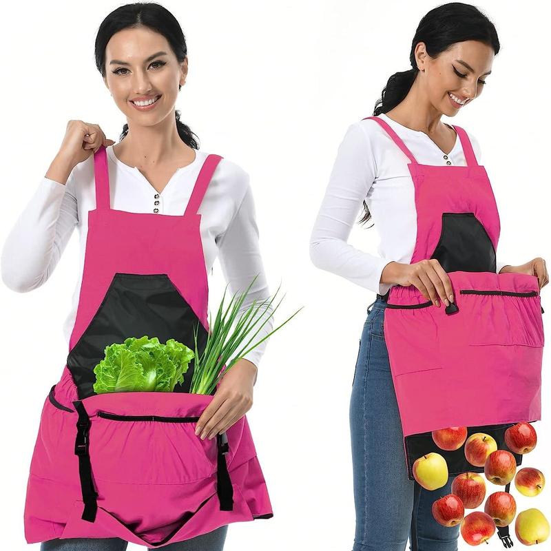 Adjustable Garden Apron, Oxford Cloth Garden Harvest Apron with Pocket, Outdoor Picking Apron, Gardening Apron, Home Care Supplies