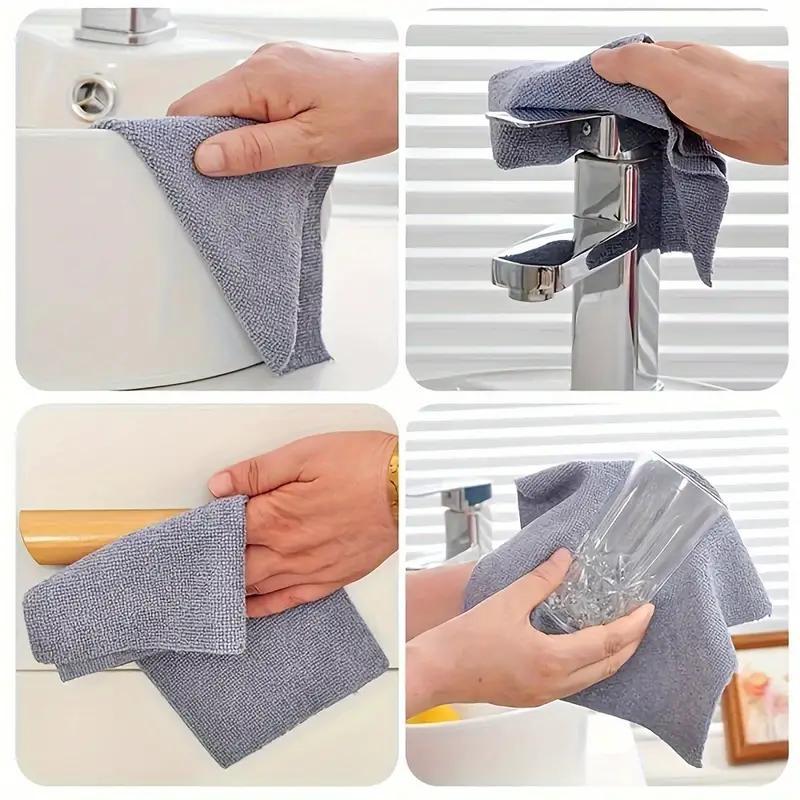 Random Color Microfiber Kitchen Towel, 20pcs roll Reusable Dishwashing Cloth, Absorbent Dish Towel, Household Cleaning Tool for Kitchen Bathroom