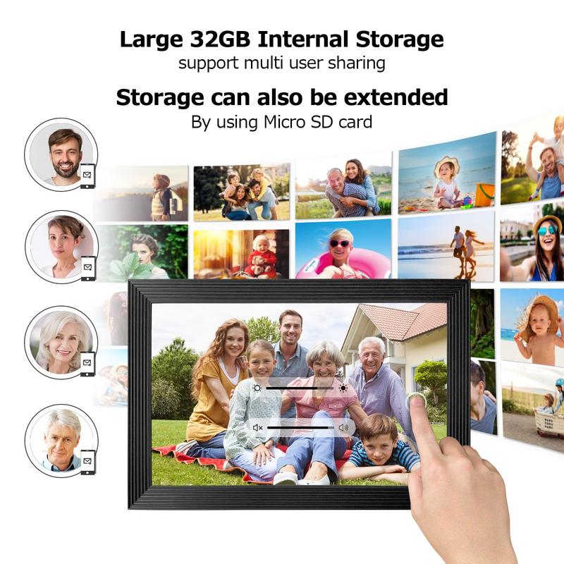 [Black Friday] Christmas Gift 2024 Smart Digital Photo Frame, 10.1 Inch WiFi Digital Picture Frame with 1280x800 IPS Touch Screen, Built-in 32GB Storage, Auto-Rotate, Easy to Share Photos or Videos at Anywhere via Free App