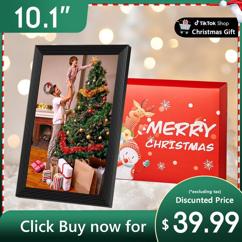 [Black Friday] Christmas Gift 2024 Smart Digital Photo Frame, 10.1 Inch WiFi Digital Picture Frame with 1280x800 IPS Touch Screen, Built-in 32GB Storage, Auto-Rotate, Easy to Share Photos or Videos at Anywhere via Free App