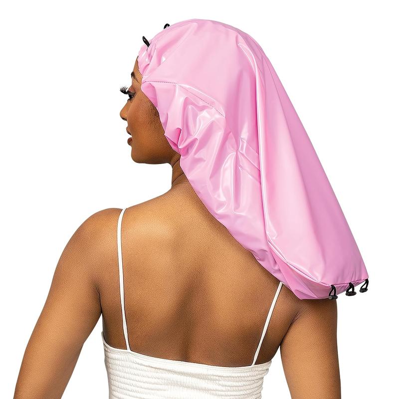 Shower Cap for Extra Long Hair, Braids, Locs, Twists – Waterproof – Snug Fit Guarantees No Leaks – Easy Button Up (Long (22.3