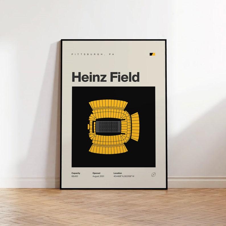 Pittsburgh Steelers Poster, Heinz Field Stadium Print, Mid Century Modern Football Poster, Sport Bedroom Posters, Minimalist Office Wall Art