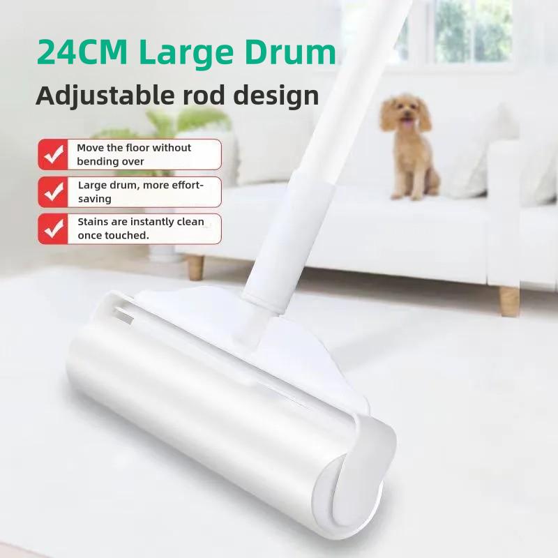 Large Lint Rollers for Carpet, 9.45 in with 3 Extendable Handle,Long Handle Sticky Mop for Cleaning Carpets, Clothing, and Pet Hair,Christmas Gifts