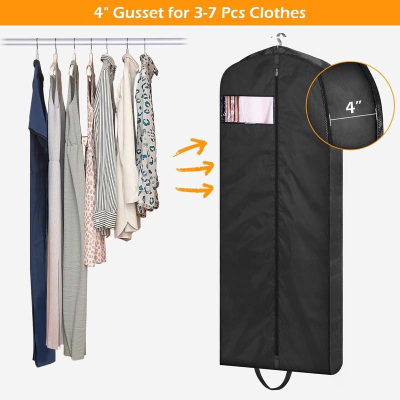 Long Garment Bag, 2 Counts Waterproof Foldable Clothing Bag, Clothes Storage Bag, Clothes Protector for Closet Wardrobe, Travel Clothes Storage Bag