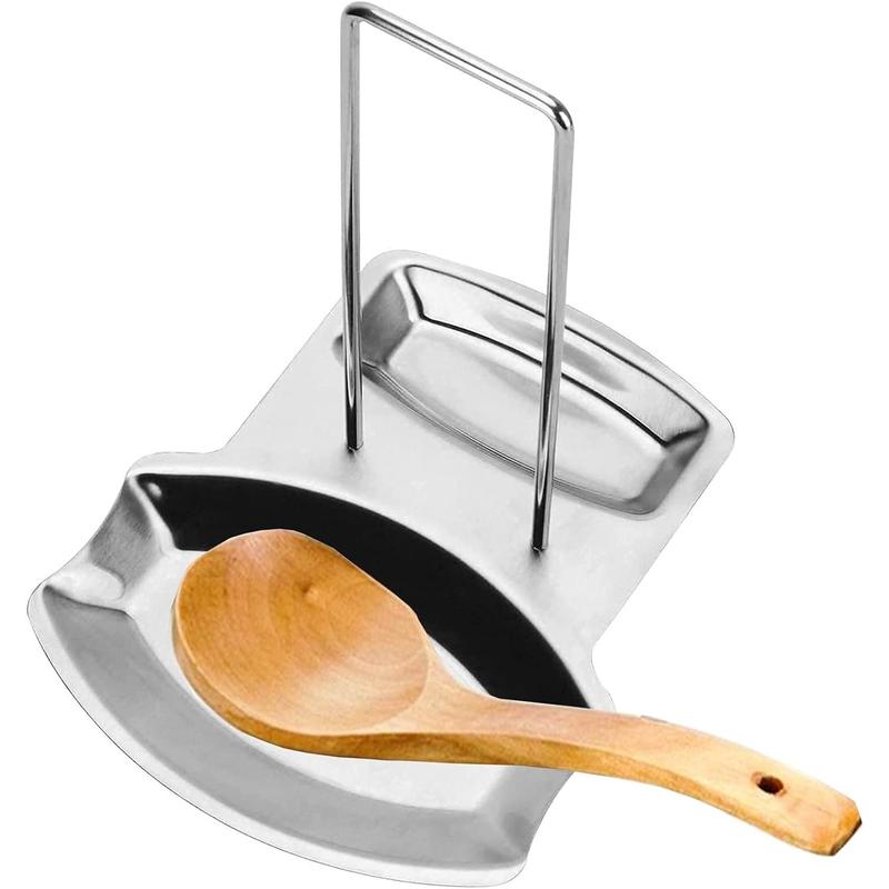 Pan Lid Holder Progressive Lid and Spoon Rest Shelf 304 Stainless Steel Pan Lid Organizer Kitchen Decor Tool! T&J