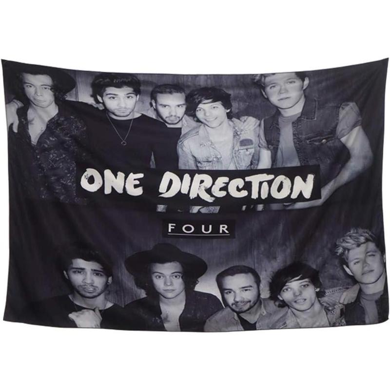 One-Direction TapestryBlack Tapestry 3D Printing HD Poster,Small Tapestry for Living Room Bedroom Dormitory Home Decoration