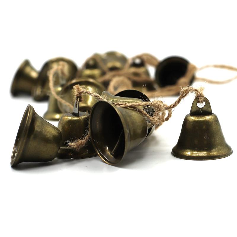 Set of 2 Witch Bells for Door Knob Hangers | Protection Wind Chimes | Clear Negative Energy | Witchcraft Supplies for Boho Home & Room Décor (Brown) Decor Hanging Hangable Ornaments