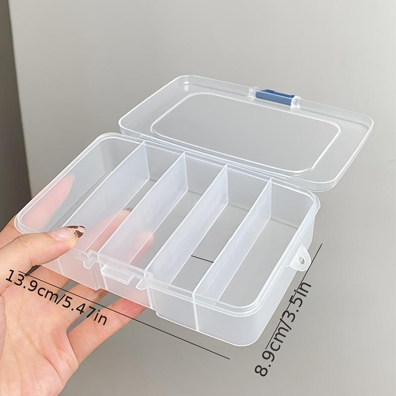 5-compartment Storage Boxes, Portable Storage Box with Lid, Transparent Storage Case for Hair Accessories, Home Storage Organizer for Daily Use