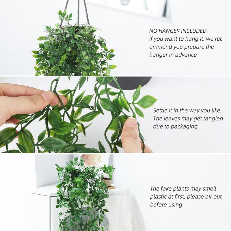 Artificial Ivy Plant, 2 Counts Fake Hanging Plant, Fake Plant for Home Decor, Indoor & Outdoor Decorative Plants, Home Decor Supplies