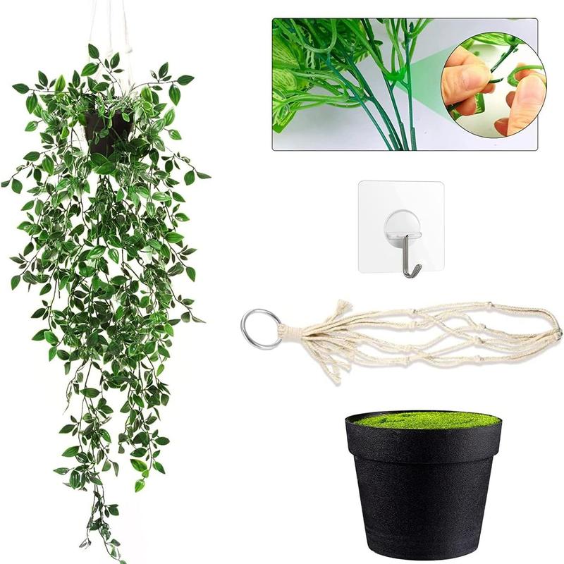 Artificial Ivy Plant, 2 Counts Fake Hanging Plant, Fake Plant for Home Decor, Indoor & Outdoor Decorative Plants, Home Decor Supplies