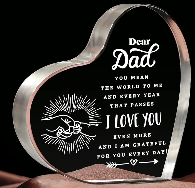 Father's Day Gifts For Dad From Daughter, Son, Birthday Gifts For Dad, Bonus Dad, Funcle, New Dad Gifts For Men, Father's Dad Gifts Heart Acrylic