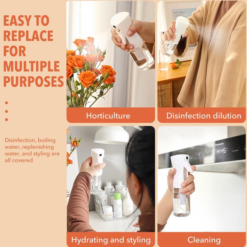 2 count Sprayer Continuous Hair Water Ultra Fine Spray Bottle Propellant Free for cleaning, gardening, 7.04 oz   200 ml bisphenol Organiser Canister