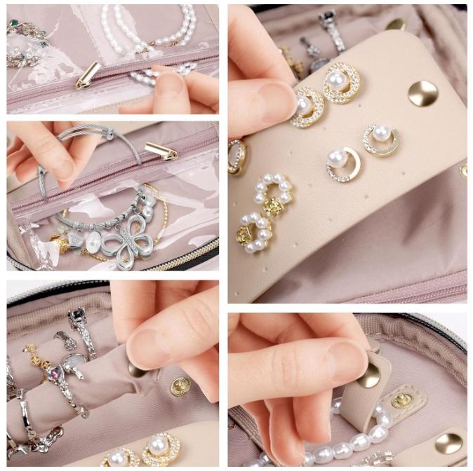 Large capacity jewelry storage bags, necklaces, earrings, rings, bracelets watch bags, travel jewelry bags purple multi-function Organiser christmas 2024 ornament