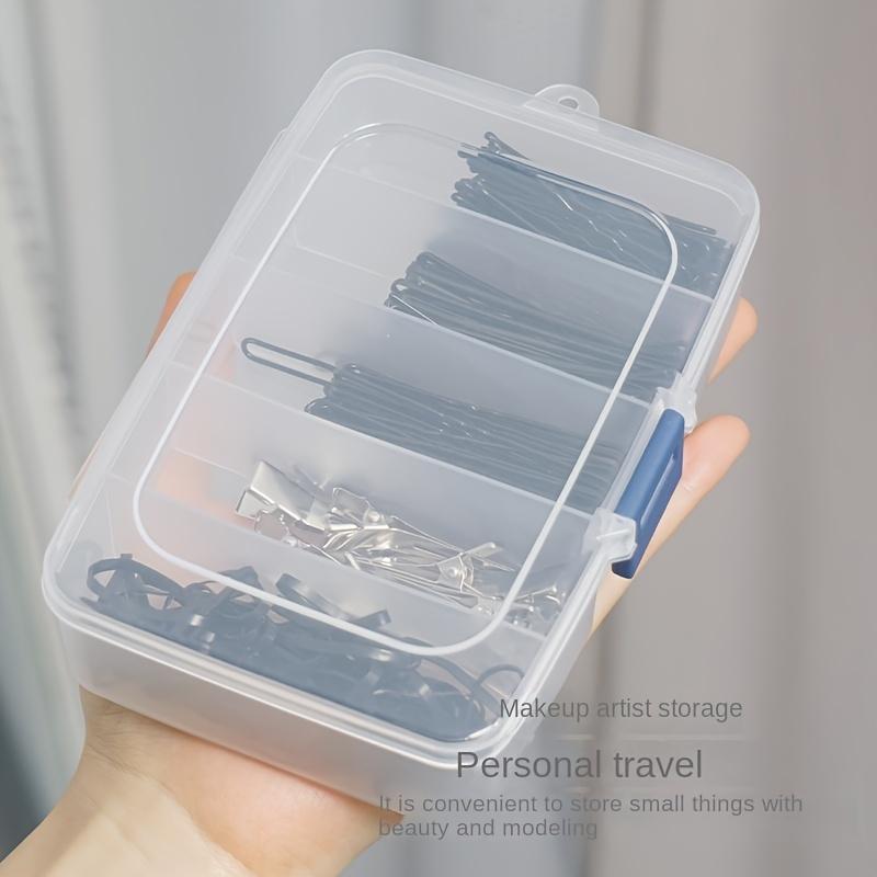 5-compartment Storage Boxes, Portable Storage Box with Lid, Transparent Storage Case for Hair Accessories, Home Storage Organizer for Daily Use