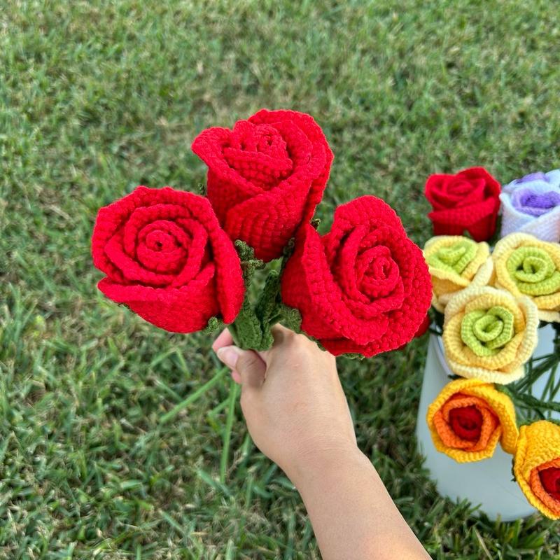 Crochet Roses Flowers - Handmade, Perfect for Home Decor