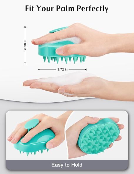 Shampoo Brush - Hair Scalp Massager Shampoo Brush 2 Pack, Soft Silicone Bristles to Remove Dandruff