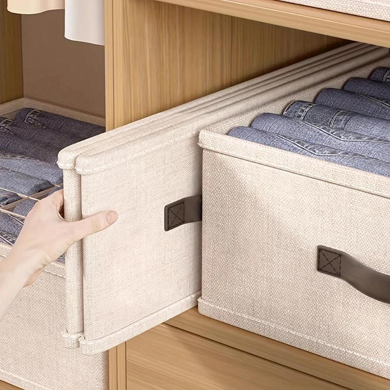 Multi-grid Foldable Clothes Storage Box, 1 Count Wardrobe Clothes Organizer, Household Trouser Storage Container for Home Bedroom