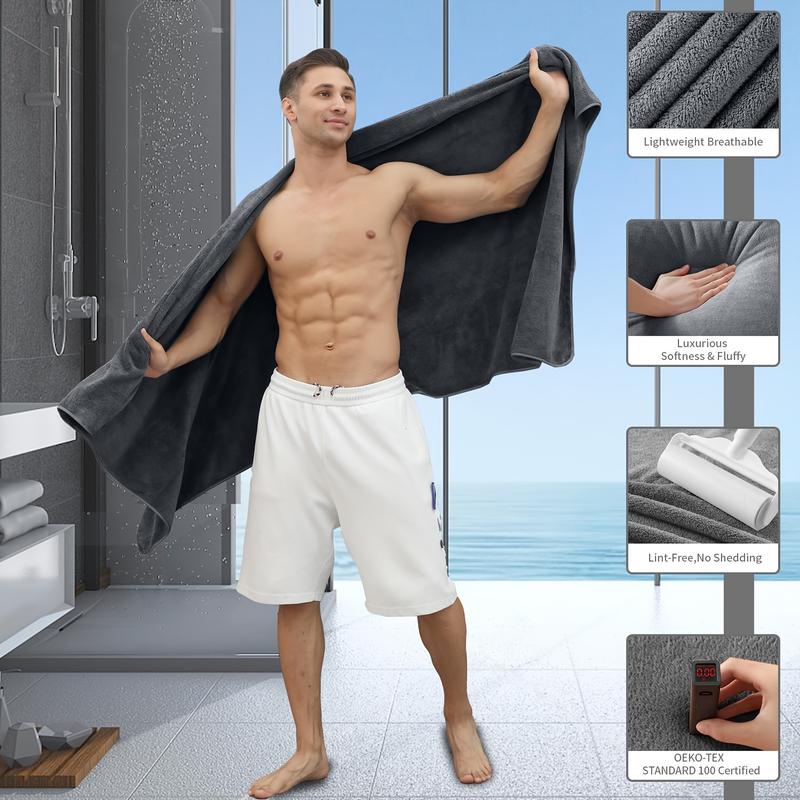 4 Extra Large Bath Towels Suit, Extra Large Bath Towels-Super Absorbent, Quick Drying, Super Soft, Thickening for Ultimate Comfort-Perfect for Family Bathroom, Perfect Bathroom Supplies, Home Essentials