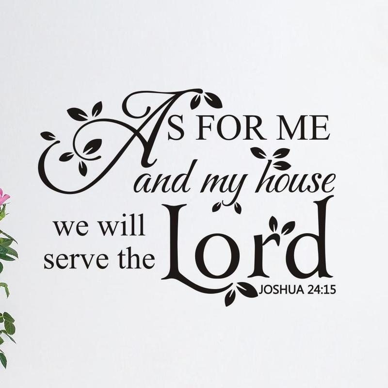 As for Me and My House We Will Serve The Lord Letter Pattern Wall Decal, Self-adhesive Meaningful Bible Quotes Wall Decal, Religious Quotes Sticker for Home Living Room Bedroom