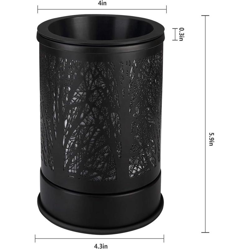 Fragrance Wax Melts Warmer with 7 Colors LED Changing Light Classic Black Forest Design Scent Oil Candle Warmer