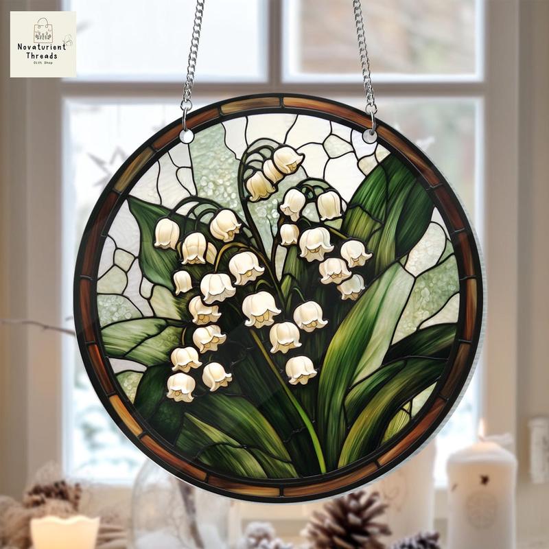 Lily Of Valley Window Hanging Ornament, Floral Ornament, Gift for Flower Lover, Gift For Mom, Lily Of Valley Ornament