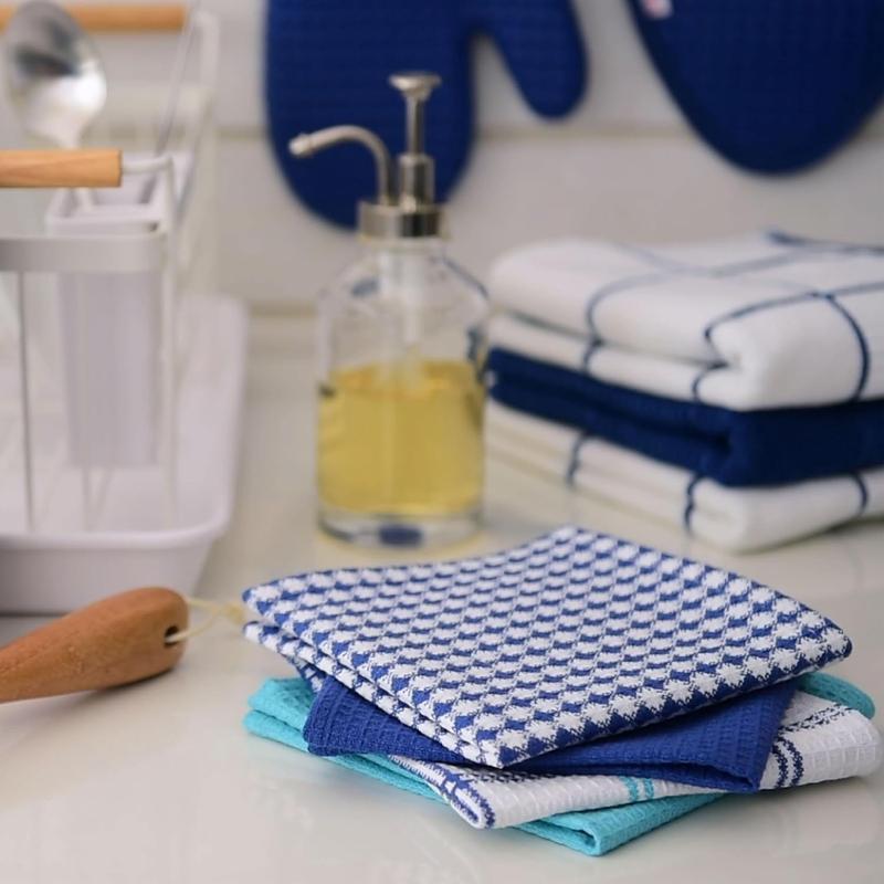 Premium Waffle Dish Cloths: Highly Absorbent, Super Soft - 100% Cotton, 12