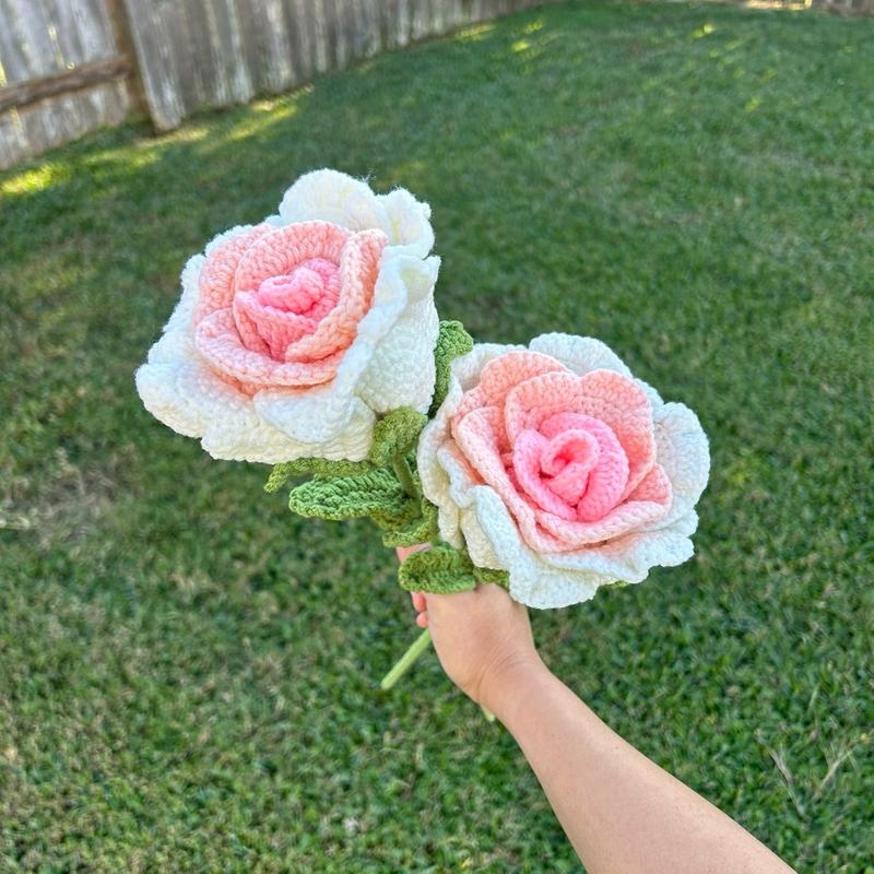 Crochet Roses Flowers - Handmade, Perfect for Home Decor