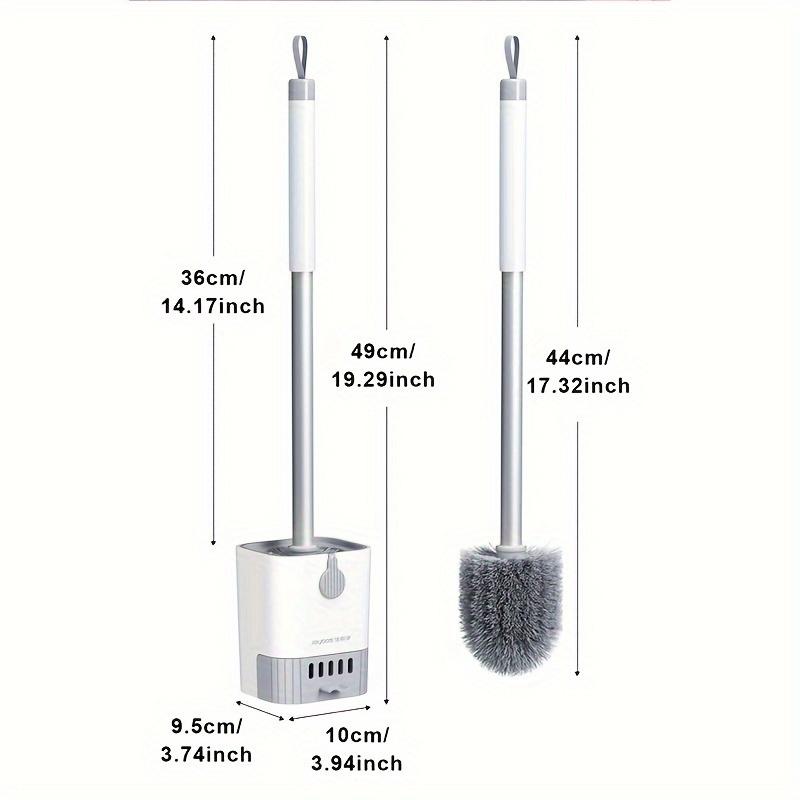 A set of toilet brush and stand cover, wall mounted long handle toilet brush and stand, flexible toilet brush, clean no dead corners, bathroom brush, hotel cleaning supplies