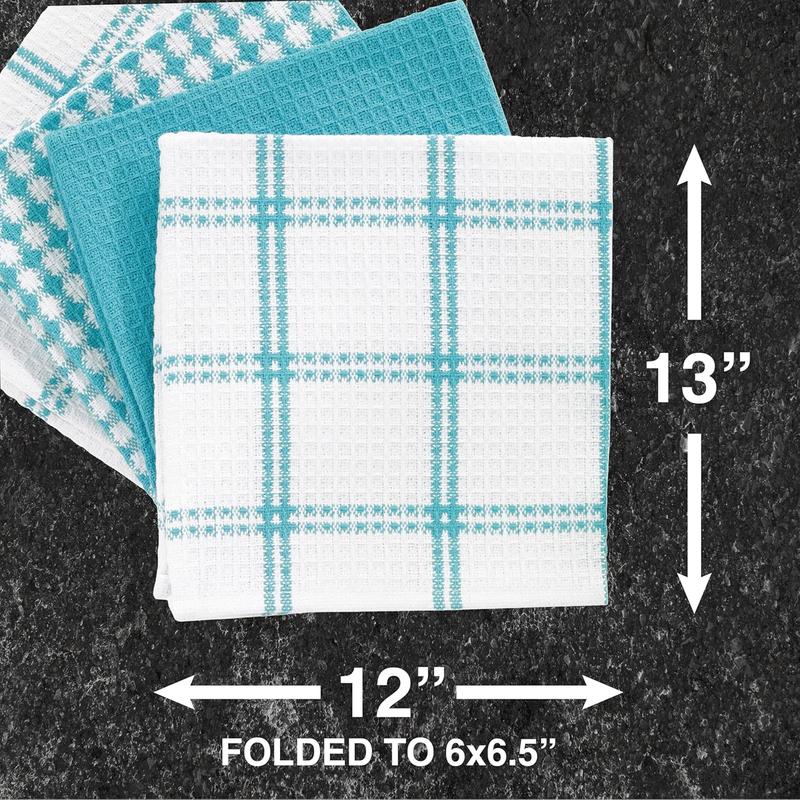 Premium Waffle Dish Cloths: Highly Absorbent, Super Soft - 100% Cotton, 12