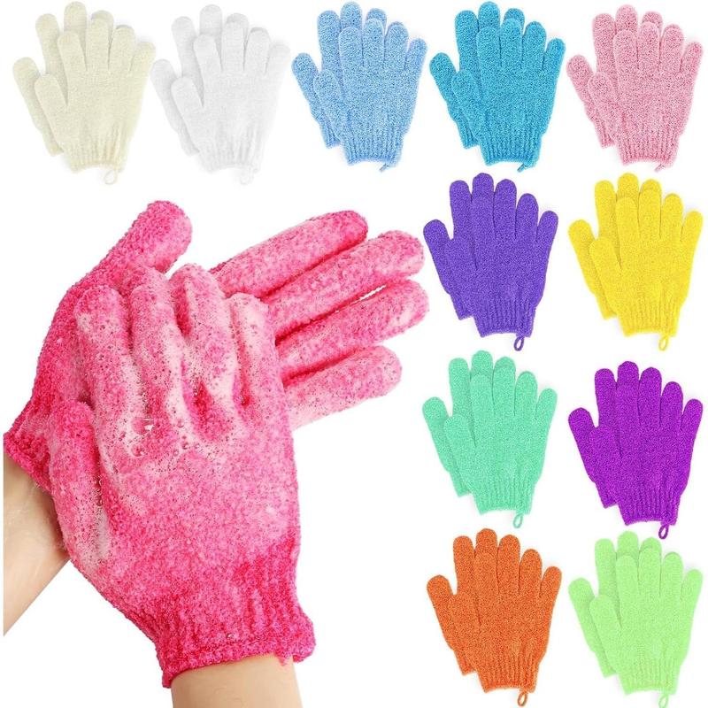 24 counts Exfoliating Bath Gloves, Made of  Nylon,12 Colors Double Sided Exfoliating Gloves for Beauty Spa Massage Skin Shower Scrubber Bathing Accessories