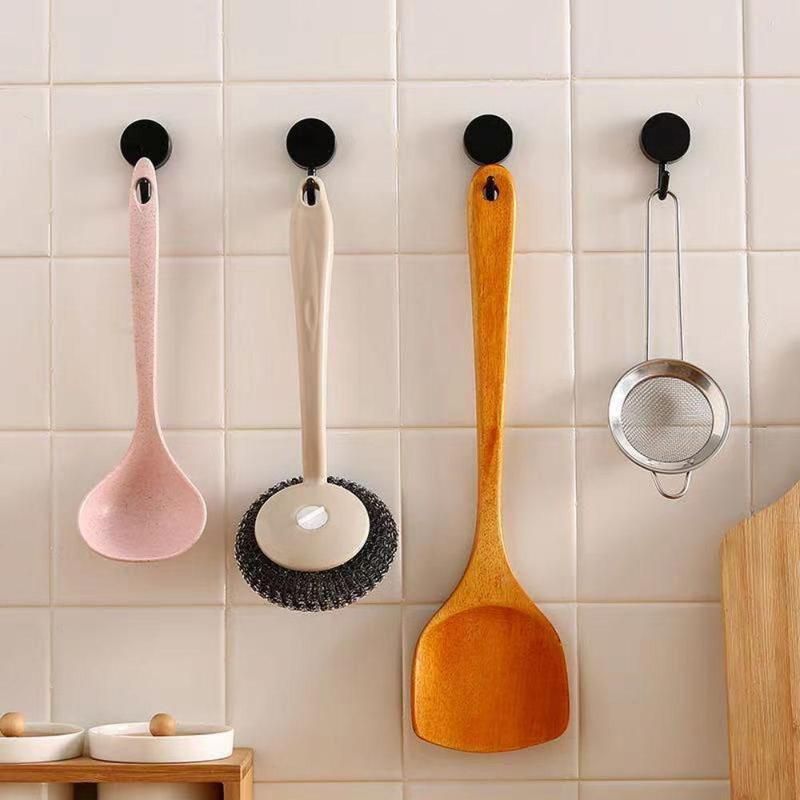 Random Color Wall Hook, 10pcs No Punch Self-adhesive Kitchen Towel Hook, Wall Decoration, Summer Home Storage Accessories, Home Decor