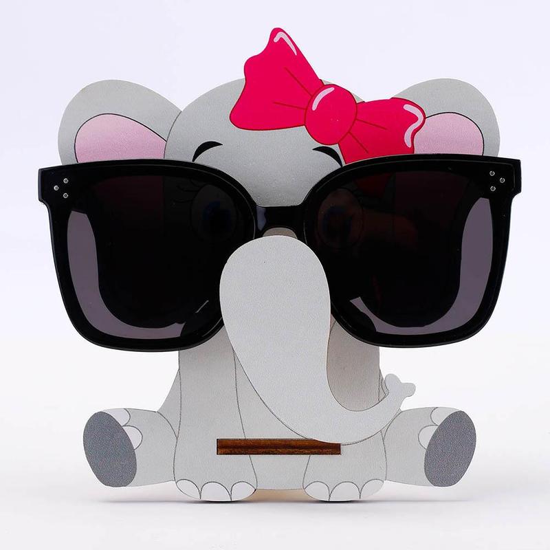 Cute Cartoon Elephant Design Glasses Holder, 1 Count Wooden Glasses Holder, Desktop Storage Rack for Home Office