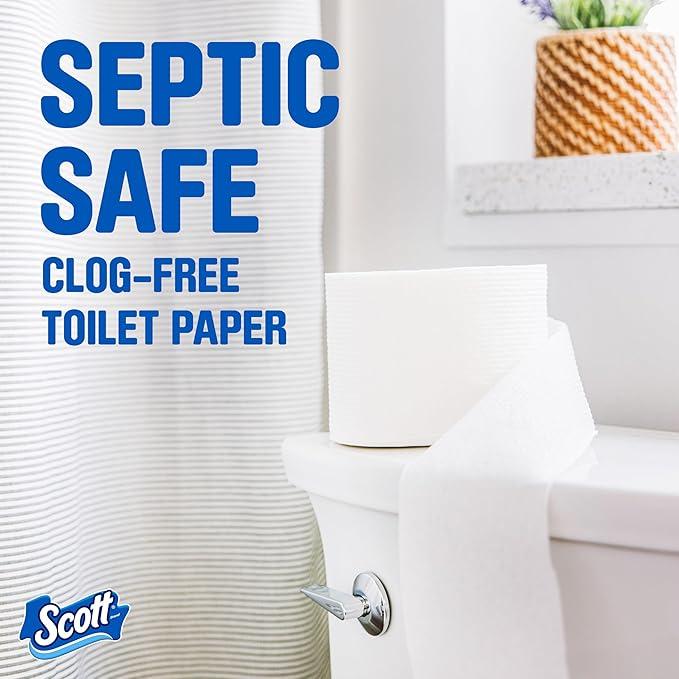 Toilet Paper, 12 Double Rolls, 231 Sheets per Roll, Septic-Safe, 1-Ply Toilet Tissue Pack Bath