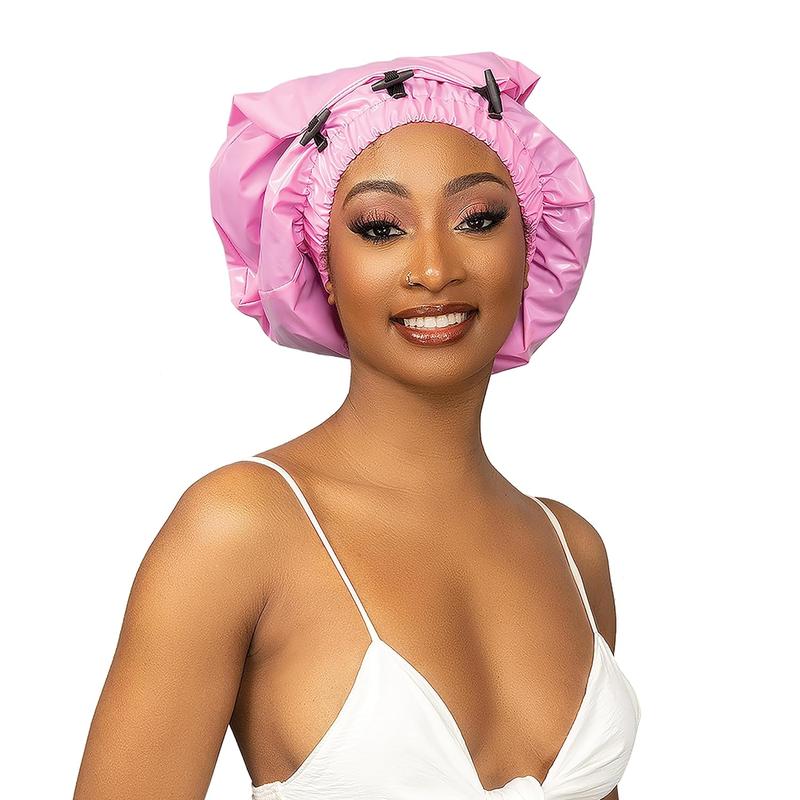 Shower Cap for Extra Long Hair, Braids, Locs, Twists – Waterproof – Snug Fit Guarantees No Leaks – Easy Button Up (Long (22.3