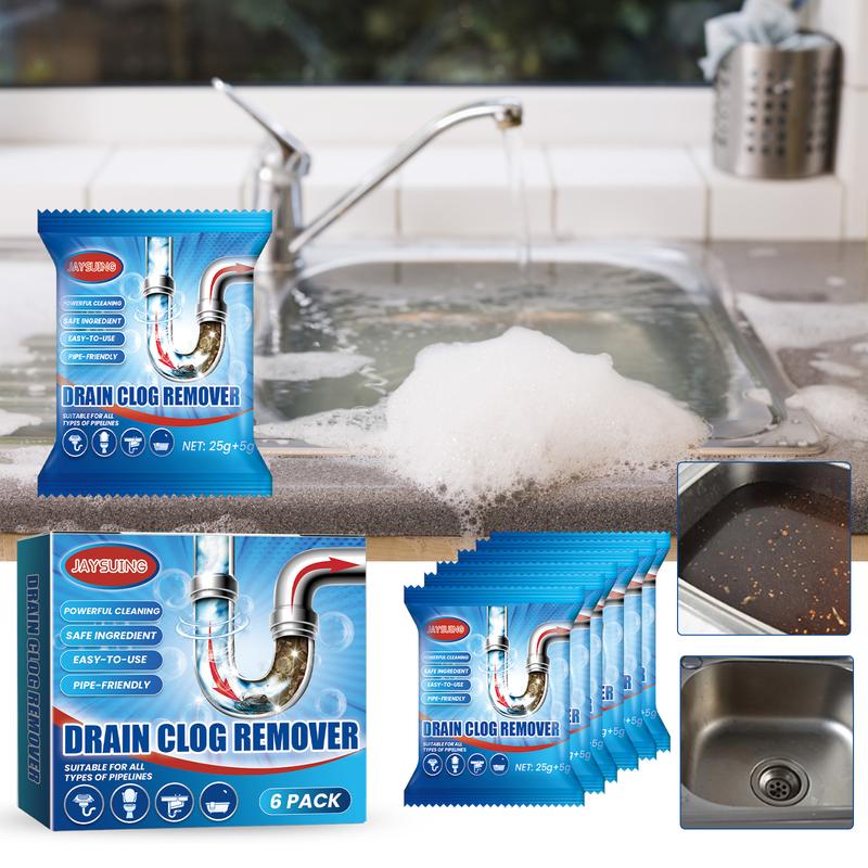 Drain Clog Remover - 6 Pack Drain Cleaner Hair Clog Remover, Powerful Sink Drain Cleaner for Clogged Drain, Easy-to-Use Shower Drain Cleaner, Pipe-Friendly Sink Cleaner and Deodorizer