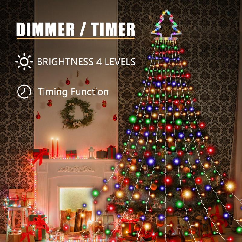 Outdoor Christmas Tree Decorating Light, 1 Count 11.8ft LED Light with 317 Led Lights Garden Decorations, Christmas 2024 Ornament, Decorative Light for Outdoor Garden Tree Decoration, Decorations Supplies, Light Decoration, Festive Decoration