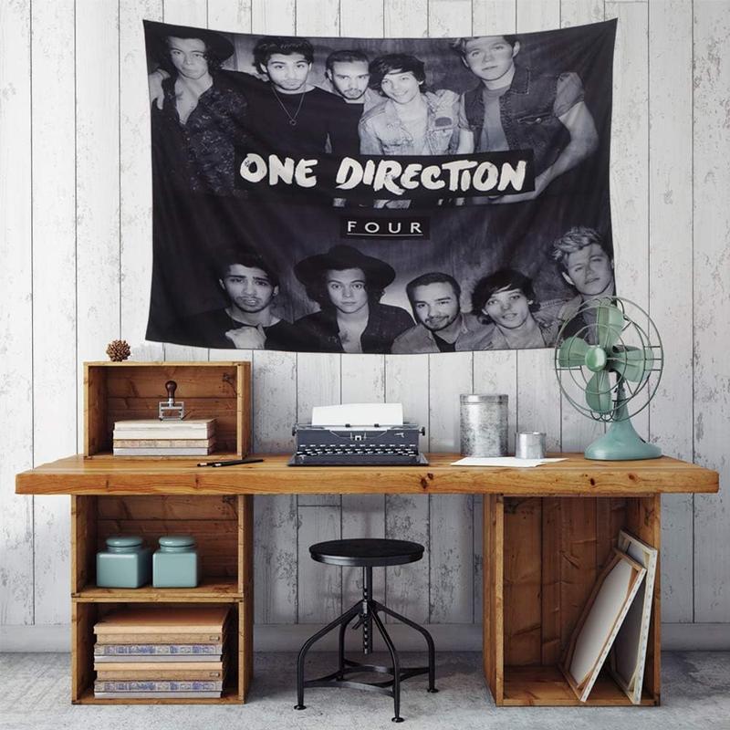 One-Direction TapestryBlack Tapestry 3D Printing HD Poster,Small Tapestry for Living Room Bedroom Dormitory Home Decoration