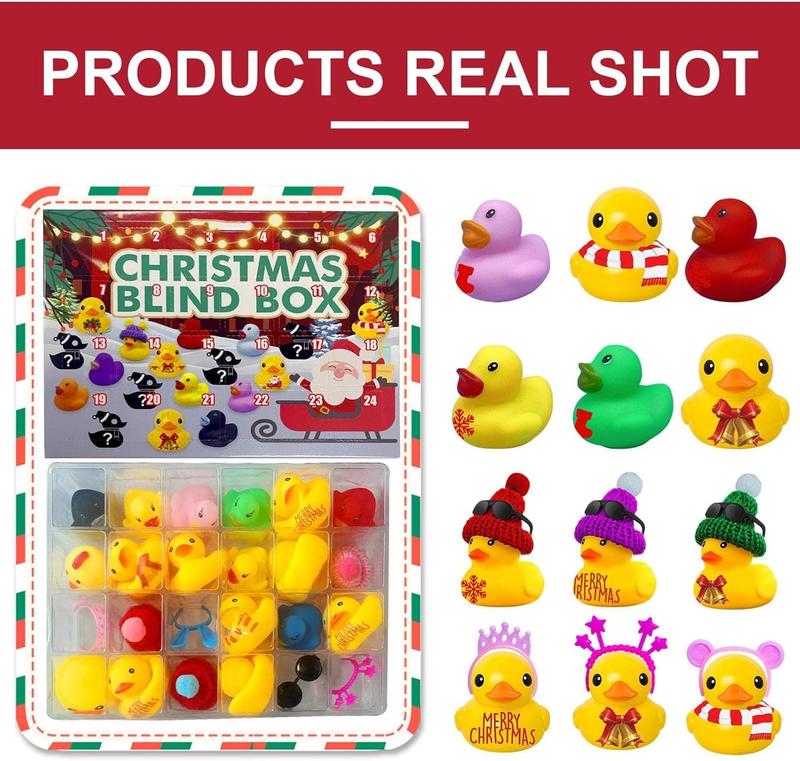 Christmas Blind Box, 1 Box Random Mini Duck Design Blind Box, Party Gift Set for Friends, Party Favors for Christmas, Party Christmas Tree Supplies, Christmas Advent Calendar