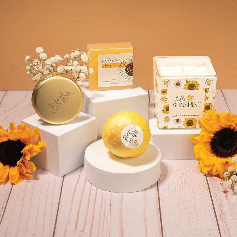 The Love Crate Co Sunflower Gifts for Women, 10pc or 15pc Sunflower Gifts for Women, Get Well Soon Gift Baskets, You Are My Sunshine Gifts