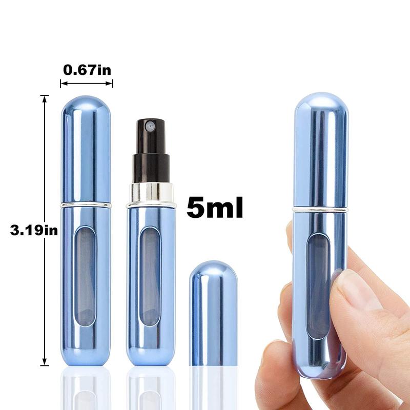 4PCS refillable perfume atomizer bottles, portable with bag, for travel, ideal as cologne dispenser or empty spray container.