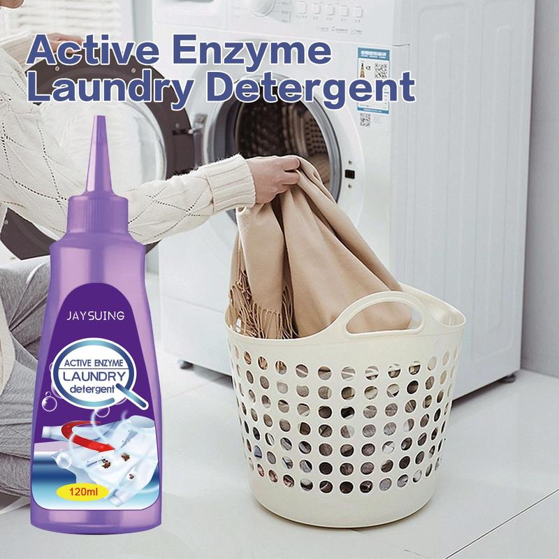 120ml Active Enzyme Laundry Stain Remover for Clothes,Fast Laundry Stain Remover,Active Enzyme Clothing Stain Remover,White Shirt Guardian,Garment Stubborn Stain Cleaner Oil Remover