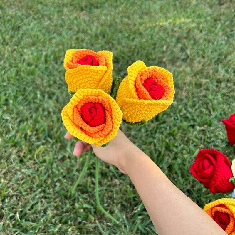 Crochet Roses Flowers - Handmade, Perfect for Home Decor